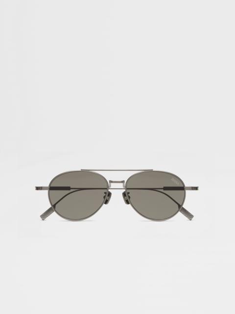 SATIN DARK GREY TITANIUM SUNGLASSES