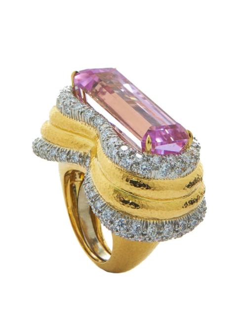 Kunzite Diamond Couture Ring