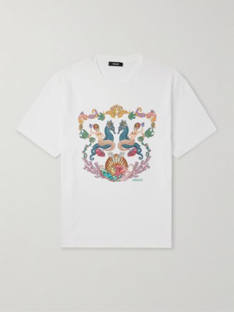 Logo-Print Cotton-Jersey T-Shirt White