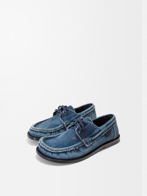 Campo boat shoe in washed denim