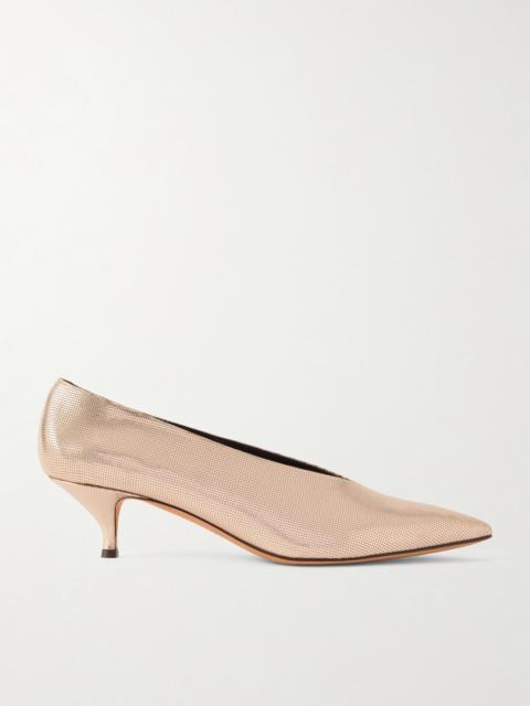 Veneto Metallic Textured-leather Pumps