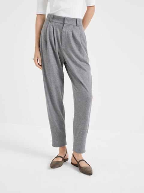 Cashmere jersey tailored trousers