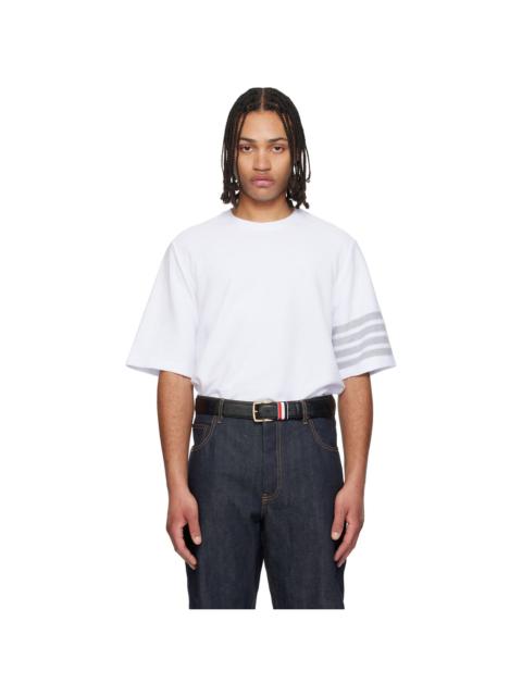 White Textured Pique 4-Bar T-shirt