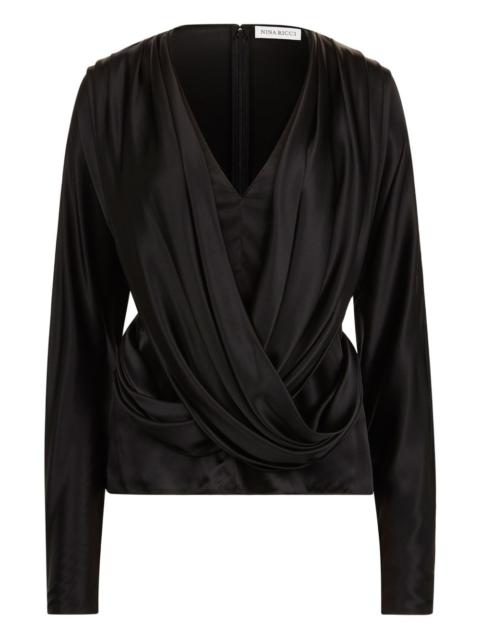 draped V-neck top