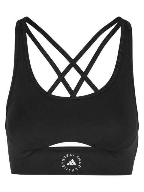 Adidas X Stella Mccartney Logo-print Stretch-jersey Sports bra