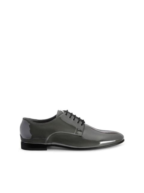 patent-leather lace-up loafers