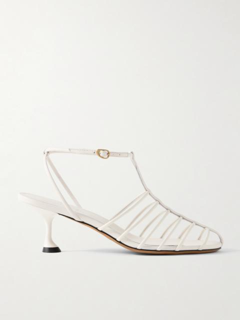 Tee Cage Leather Sandals