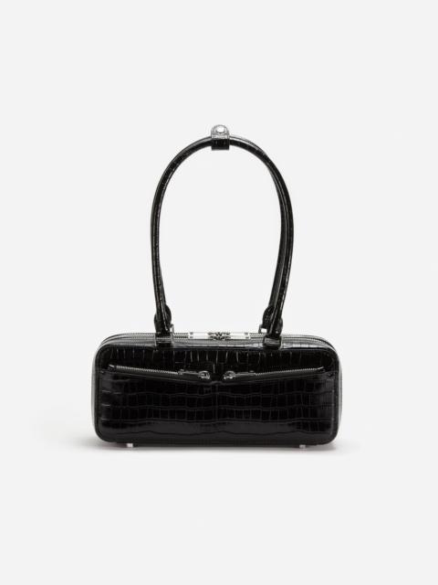 Black Croc Shoulder Bag