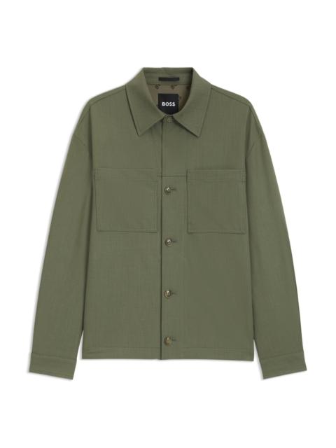 RELAXED-FIT OVERSHIRT IN MACHINE-WASHABLE PERFORMANCE-STRETCH FABRIC