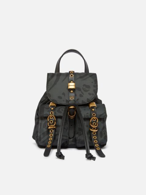 SMALL NYLON BACKPACK WITH ANIMAL PRINT