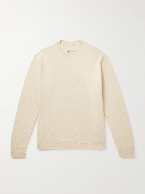Brushed Wool and Cotton-Blend Sweater Ecru