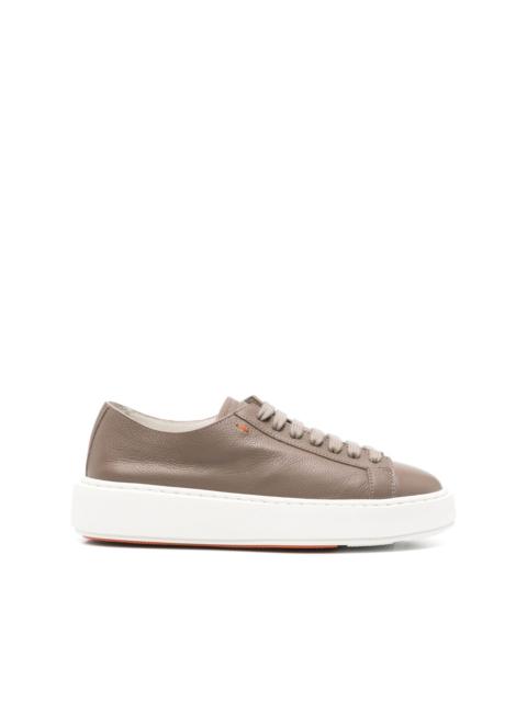 lace-up leather trainers