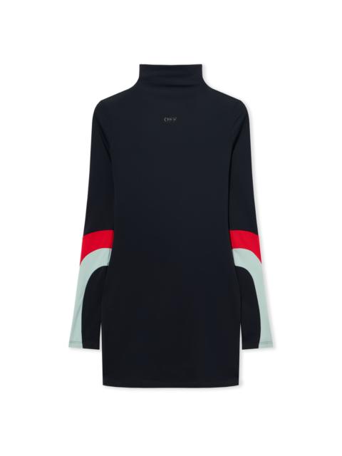 Lycra Collar Insert Mini Dress