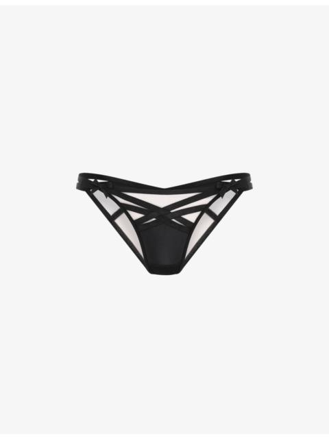 Briella bow-embellished woven briefs