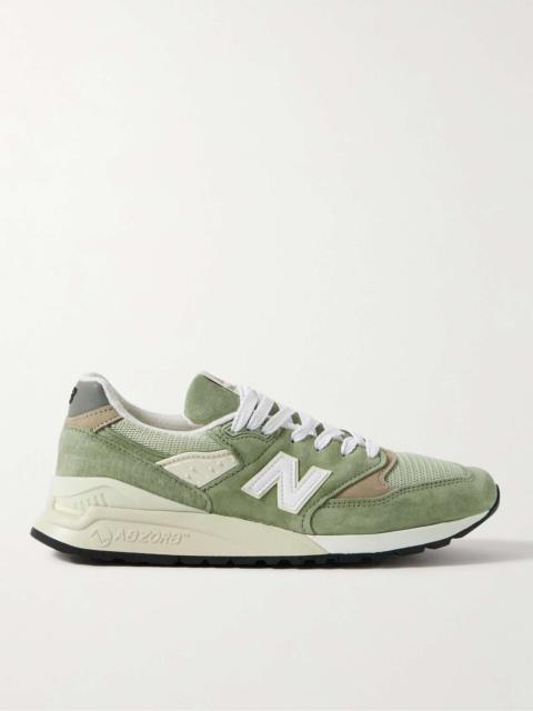 998 Leather- and Rubber-Trimmed Suede and Mesh Sneakers