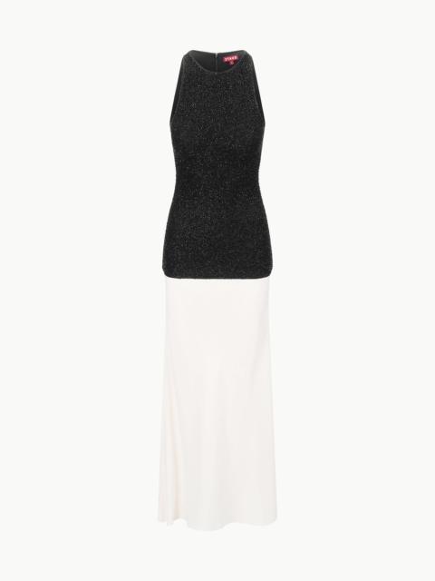 STAUD GABRIELLE DRESS BLACK IVORY