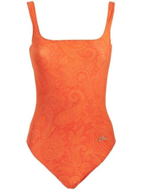 paisley-print sleeveless swimsuit