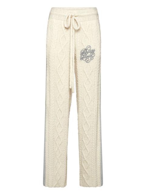 knitted straight-leg trousers