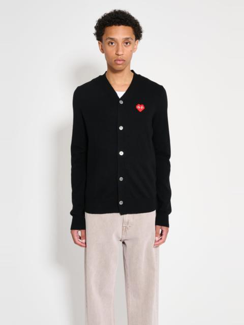COMME DES GARÇONS PLAY X INVADER CARDIGAN BLACK