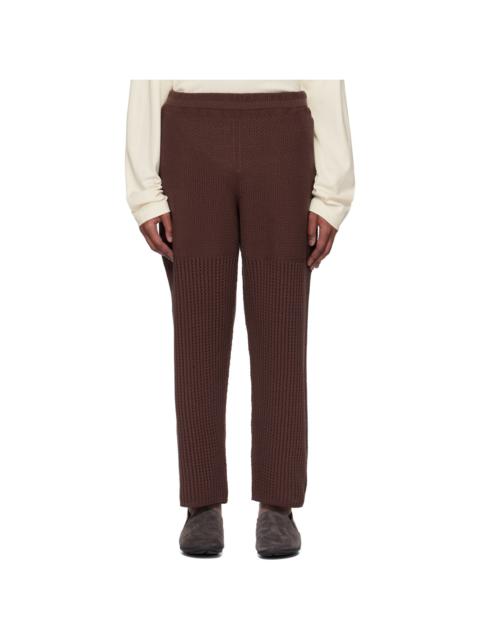 Brown Rustic Knit Sweatpants