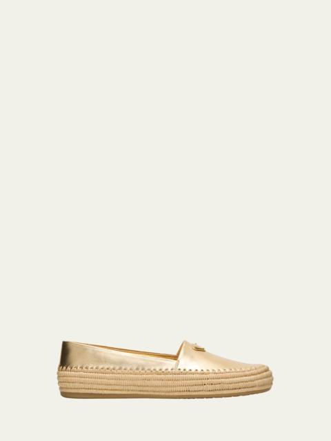 Metallic Nappa Leather Espadrilles