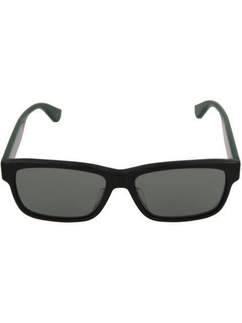 Gucci Square-Frame Acetate Sunglasses Black/Multicolor/Silver (GG0340SA-30002871-001)