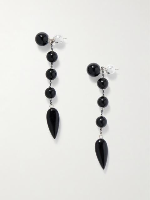 Small Phoenician Silver And Onyx Earrings