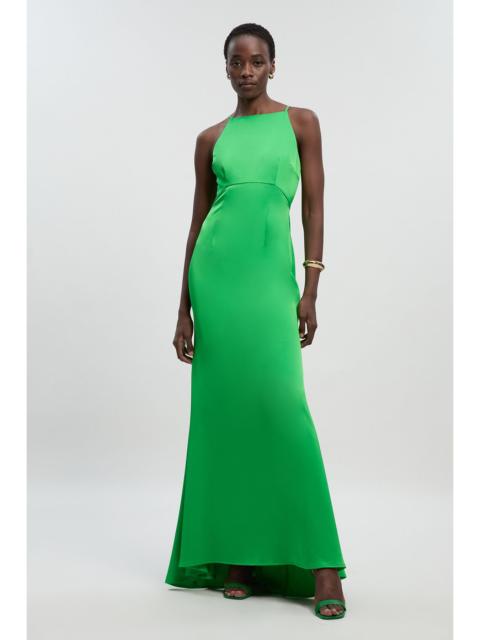 Satin Back Crepe Column Woven Maxi Dress
