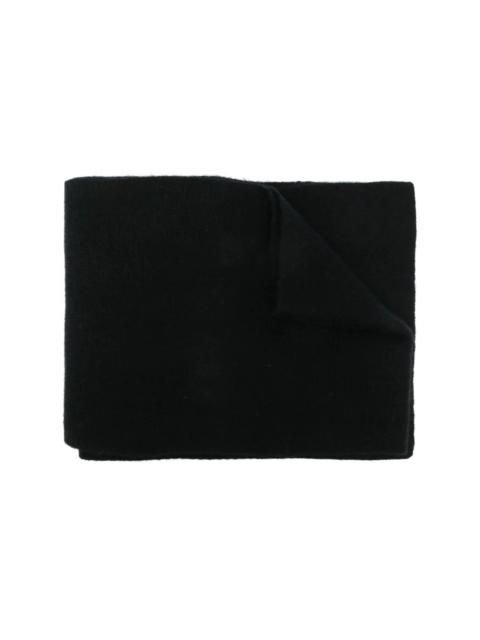 knitted logo-patch scarf