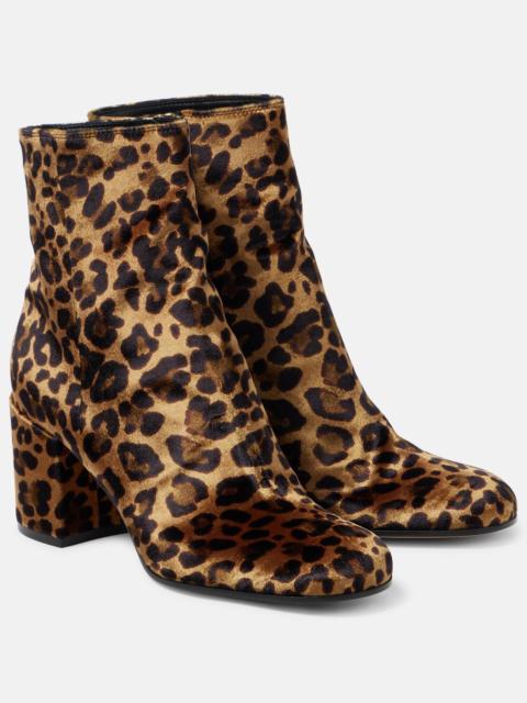 Joelle 70 leopard-print velvet ankle boots