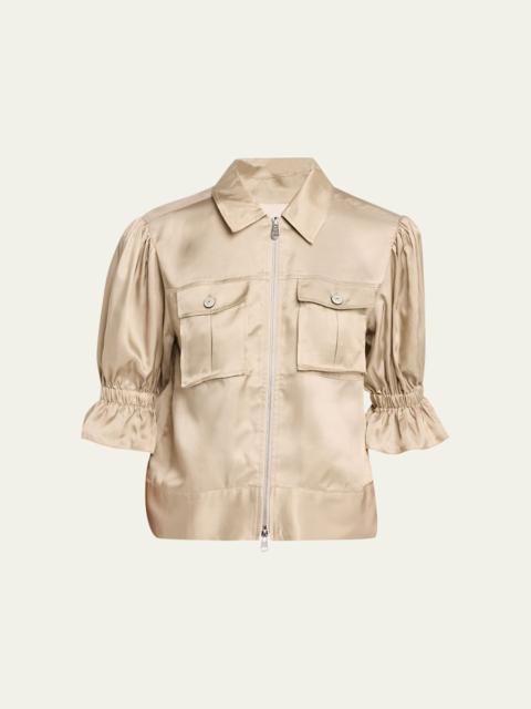Holly Short-Sleeve Sateen Jacket