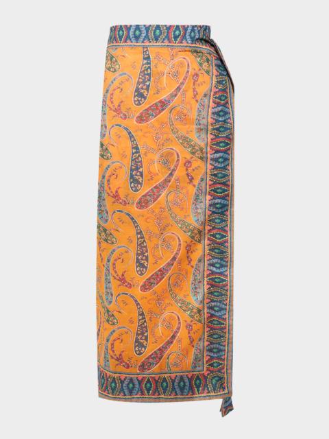 Paisley Maxi Wrap Skirt
