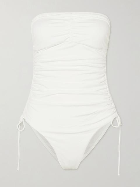 Sydney strapless ruched swimsuit White