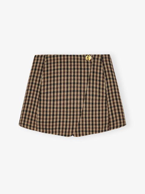 CHECK WOOL MINI SKIRT