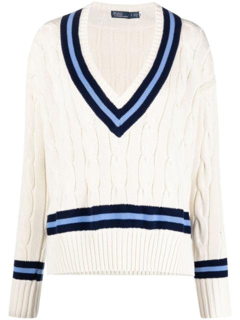 cable-knit cricket jumper