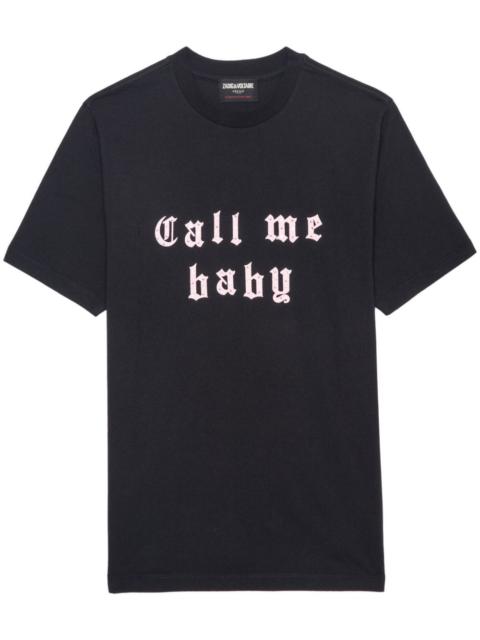 slogan-print T-shirt