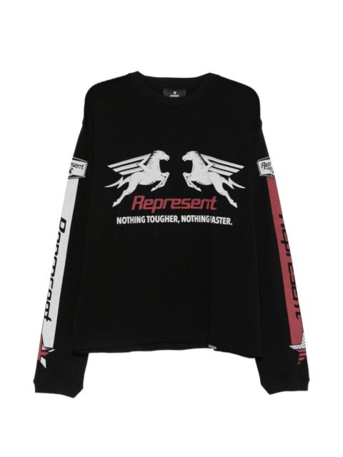 graphic-print polo shirt