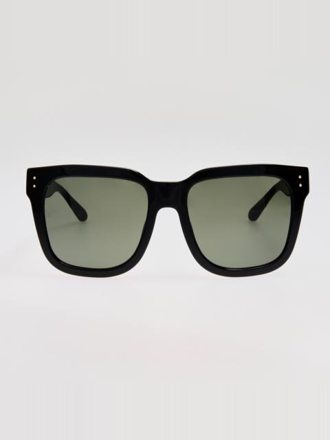 Freya Square Sunglasses in Black with Diamond