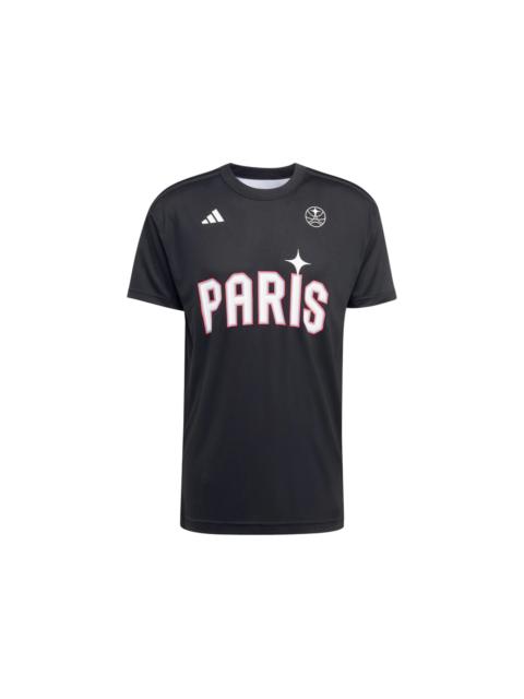 adidas Paris Warm Up Short Sleeve Jersey Men Black