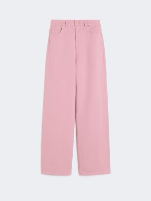 Cotton and linen 5-pocket trousers - PEONY