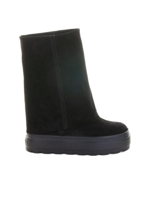 platform-sole suede boots