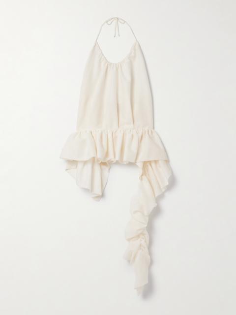 Tamara Crepe Peplum Halterneck Top