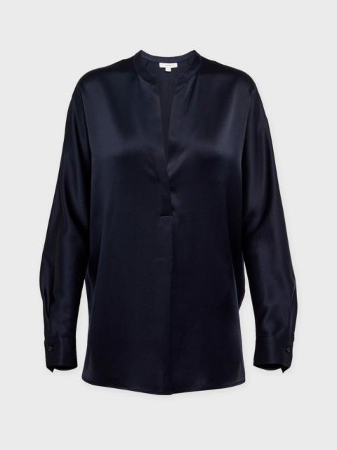 Blouse Band Collar Garnet