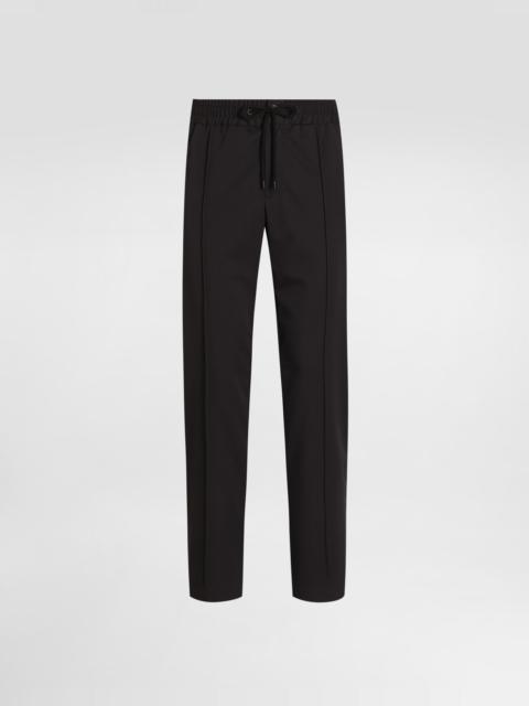 Wool canvas jogging trousers
