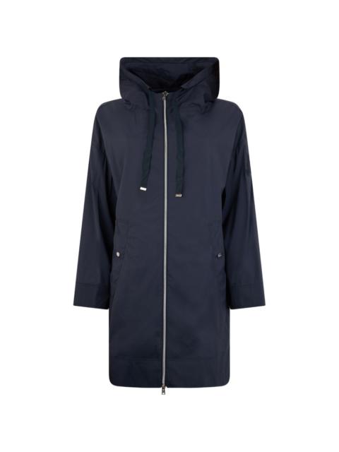 hooded raincoat