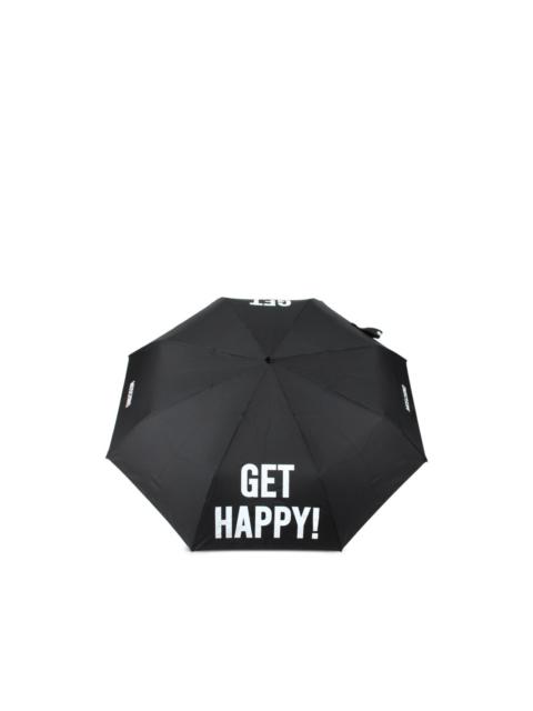 slogan-print compact umbrella