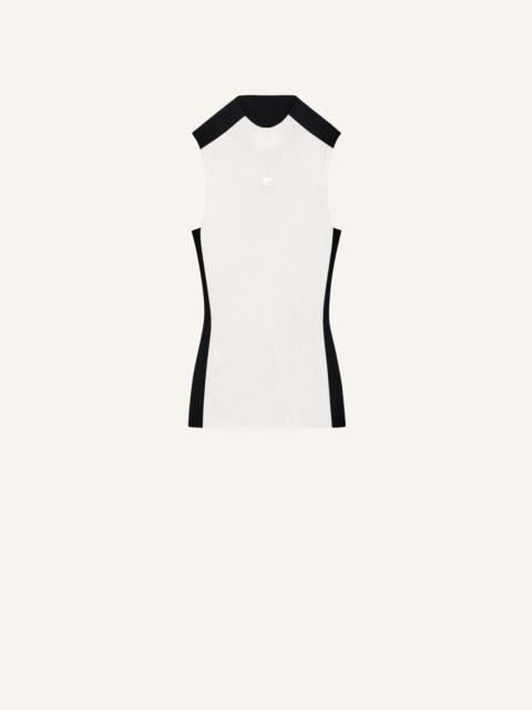 CONTRAST FRAME RIB KNIT TOP