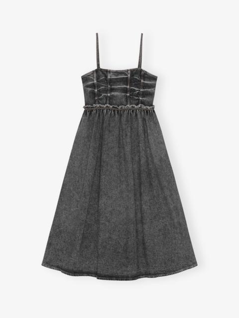 BLACK WASHED STRETCH FUTURE DENIM DRESS