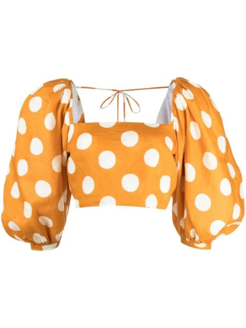 Sami polka dot-print cropped blouse