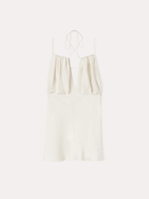Gathered halterneck top off-white